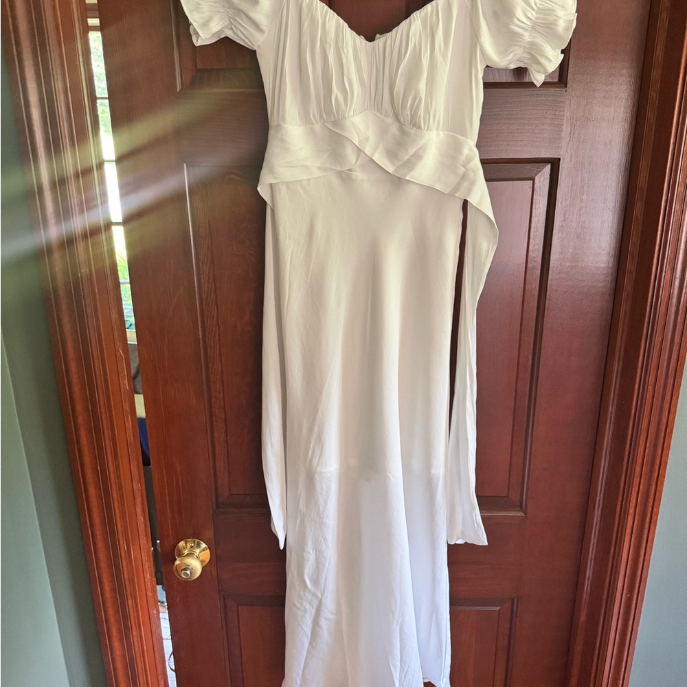 Selfie Leslie Asymmetrical White Dress